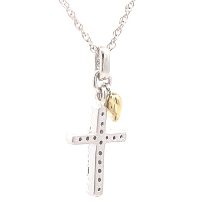 .15ct Diamond Cross Pendant in Sterling Silver