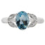 Anillo de Banda de Moda con Diamantes y Topacio Azul en Oro Blanco de 10KT