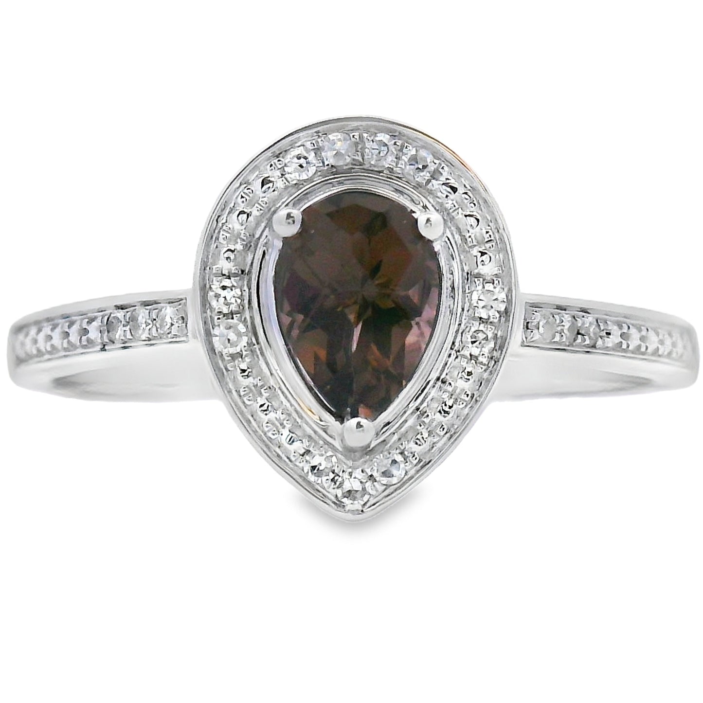 Bague en diamant quartz naturel de 0,46 ct en or blanc 10KT