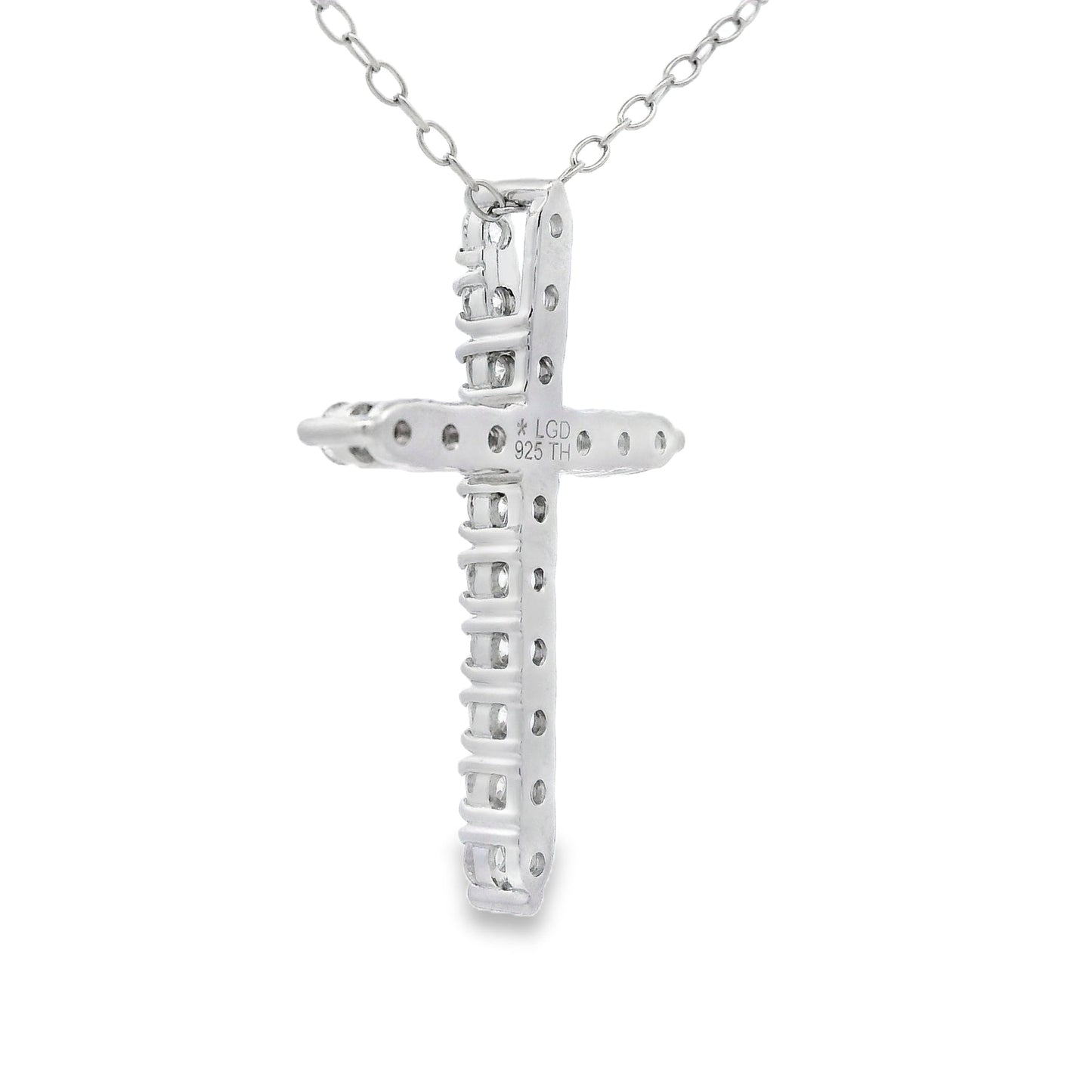 Colgante Religioso Cruz de .65ct en Plata Esterlina