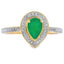 Bague en diamant chalcedoine véritable de 0,55 ct en or jaune 10KT