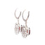 Pendientes colgantes de granate y diamante de 0.38 ct en plata esterlina