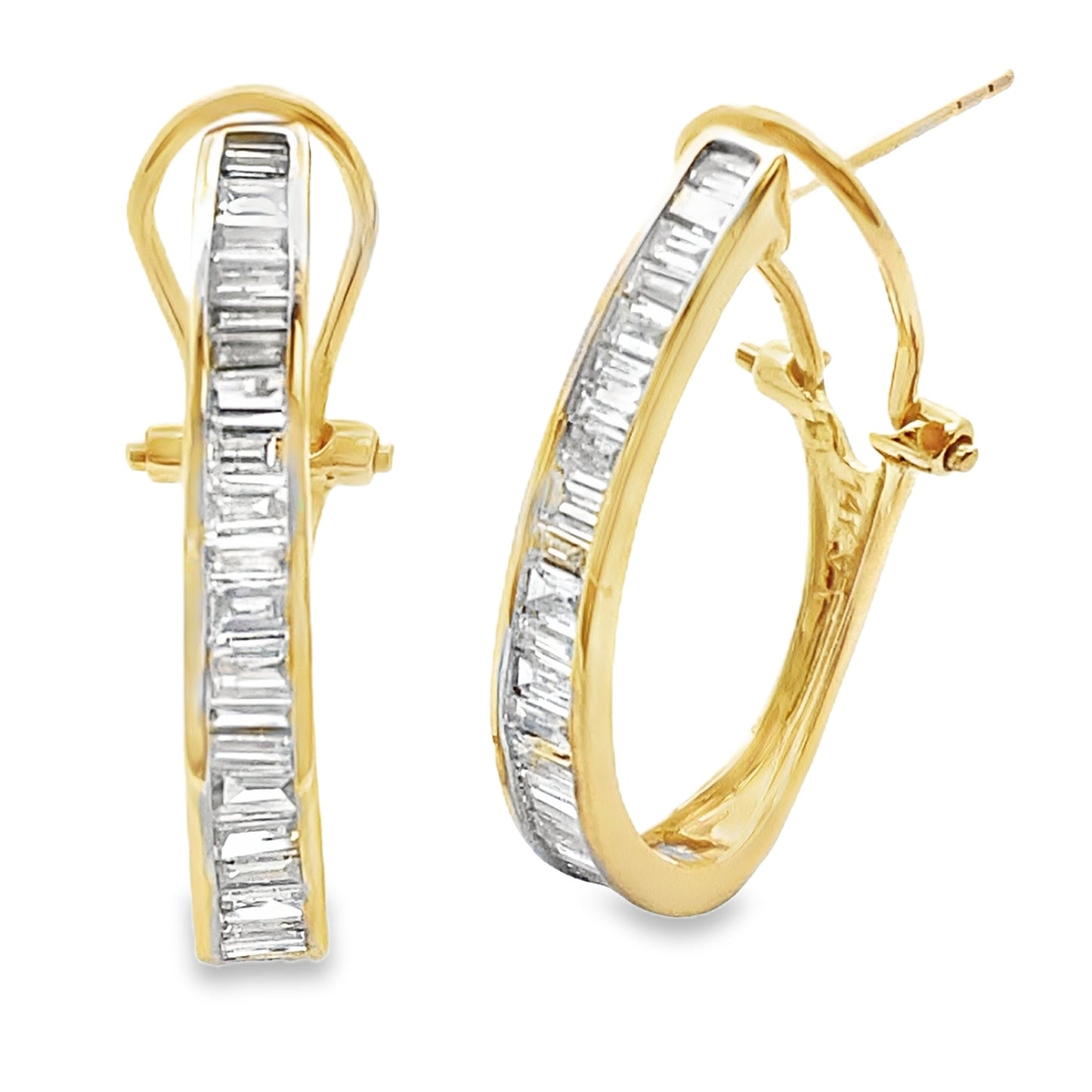 1.00ct Lab Grown Diamond Hoop Earrings in 14KT Yellow Gold