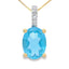 Blue Topaz and Diamond Pendant in 10KT Yellow Gold