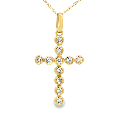 .31ct Diamond Cross Pendant in 14KT Yellow Gold