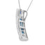 Colgante de moda con diamante de zafiro en oro blanco de 14 quilates