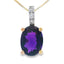 Pendentif en Améthyste et Diamant en Or Jaune 10KT