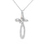 .04ct Pendentif Croix en Diamant en Or Blanc 14KT