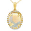 Colgante de moda de ópalo y diamante de 2.39ct en oro amarillo de 10KT