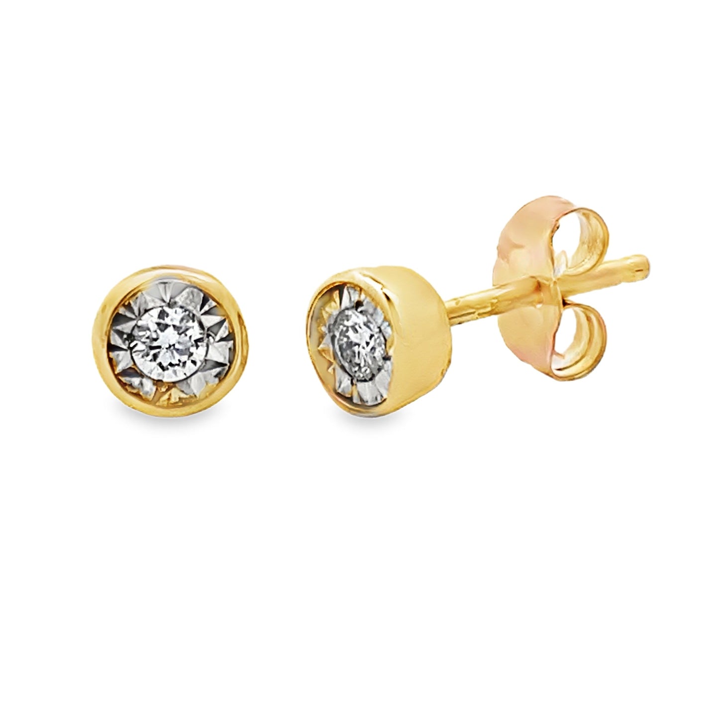 .10ct Pendientes de Diamante Creado en Laboratorio en Oro Amarillo de 10KT