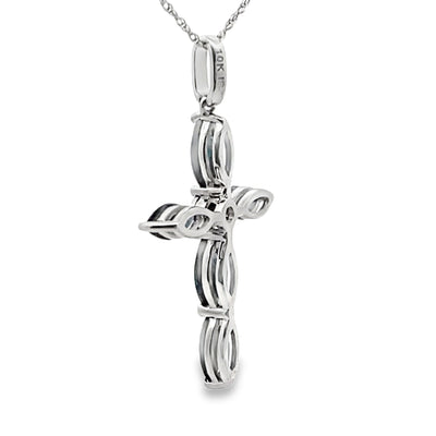 Pendentif croix en saphir de 1,73 ct en or blanc 10KT