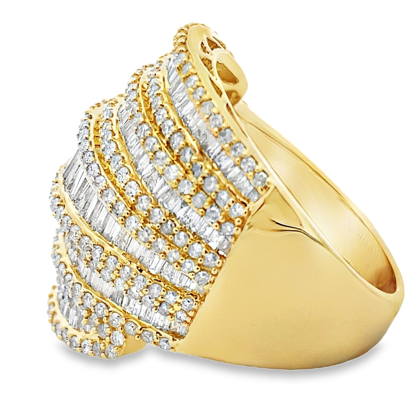 Bague en diamant naturel de 2,75 ct en or jaune 14KT