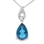 London Blue Topaz Pendant in 10KT White Gold