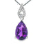 Amethyst Diamond Pendant in 10KT White Gold