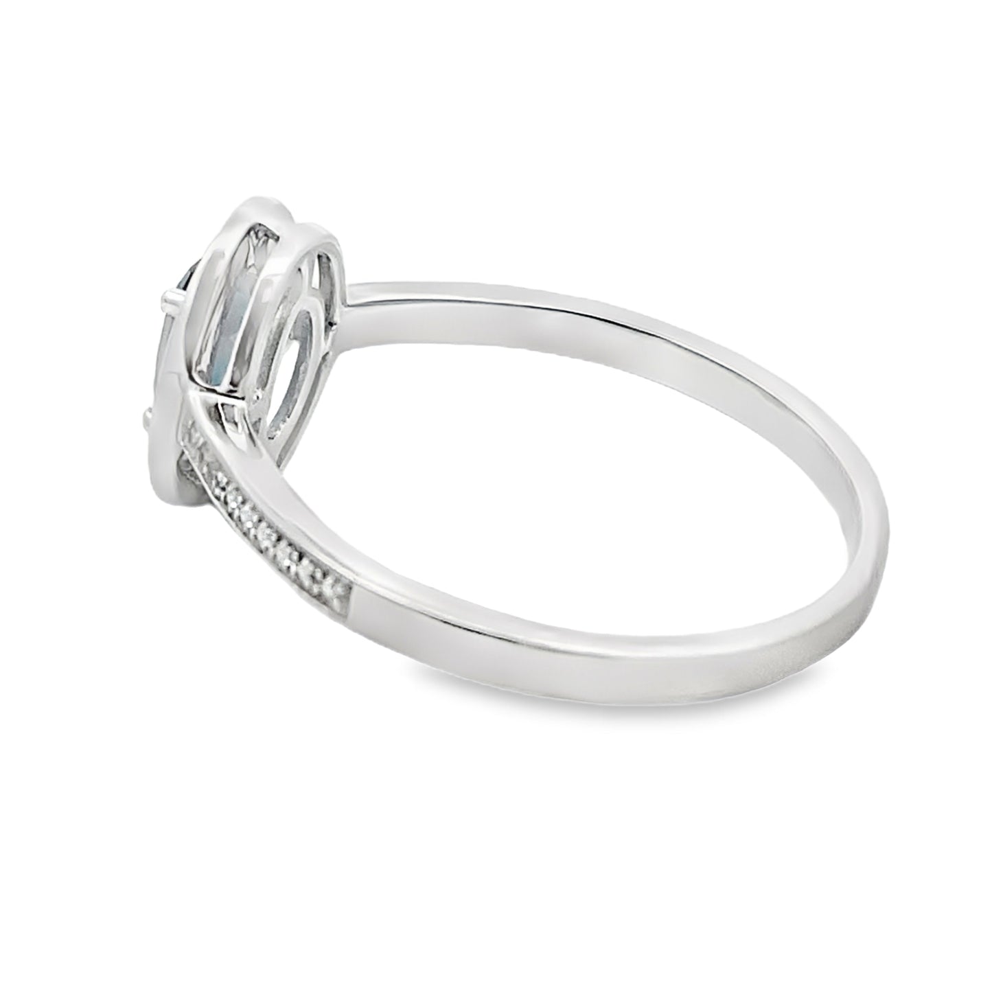 .63ct London Blue Topaz & Diamond Ring in 10KT White Gold