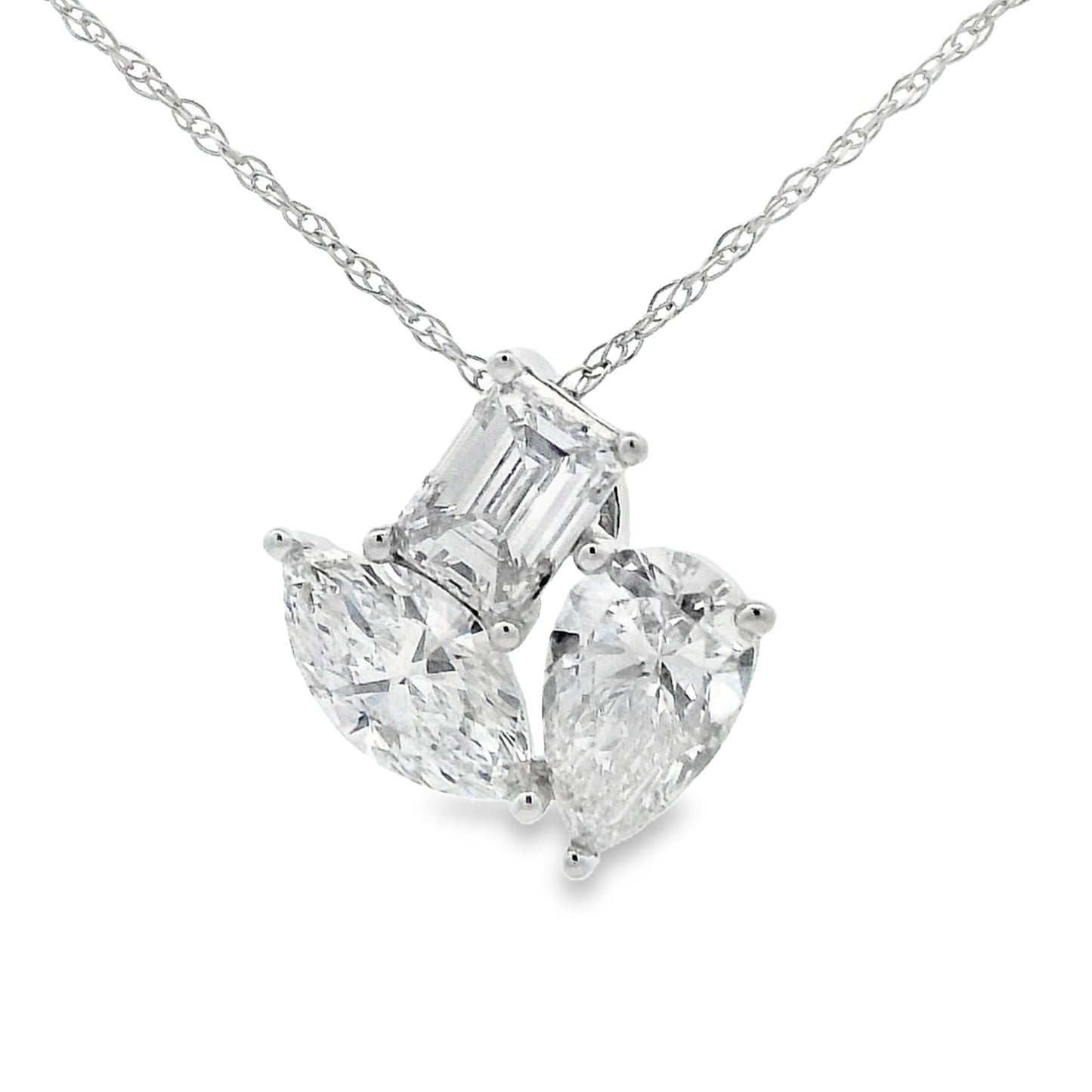 14KT White Gold Lab Grown Diamond Fashion Pendant
