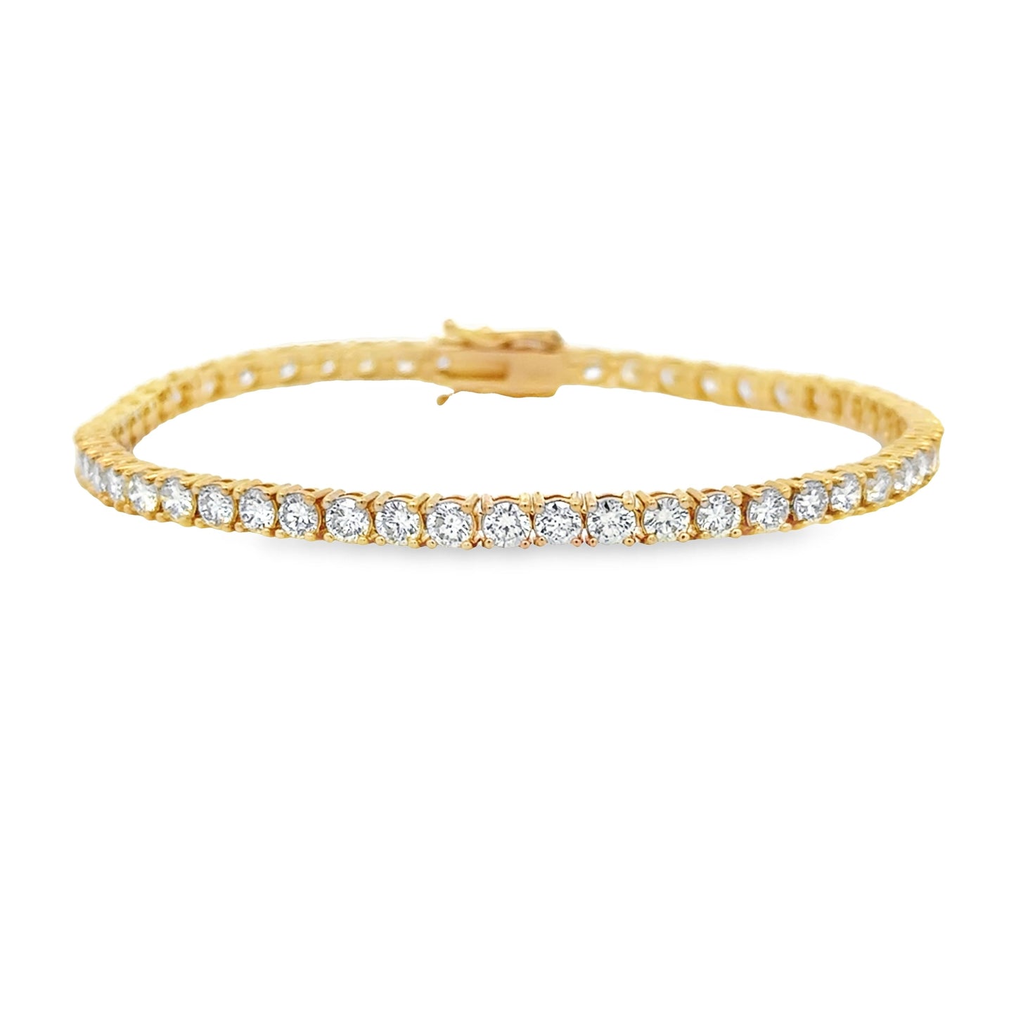 Bracelet de tennis en diamant naturel de 5,50 ct en or jaune 18KT