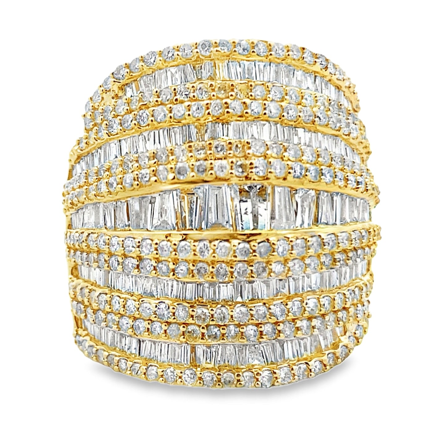 Bague en diamant naturel de 2,75 ct en or jaune 14KT