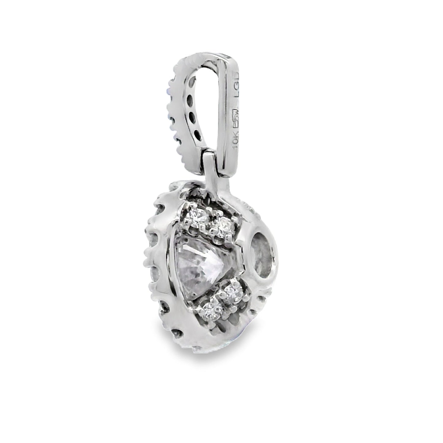 Pendentif en diamant cultivé en laboratoire en or blanc 10KT