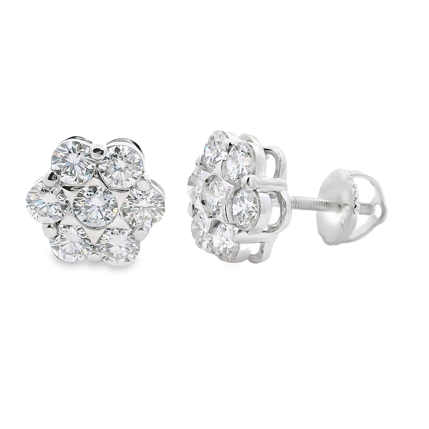 1.87ct Lab Grown Diamond Earrings in Sterling Silver