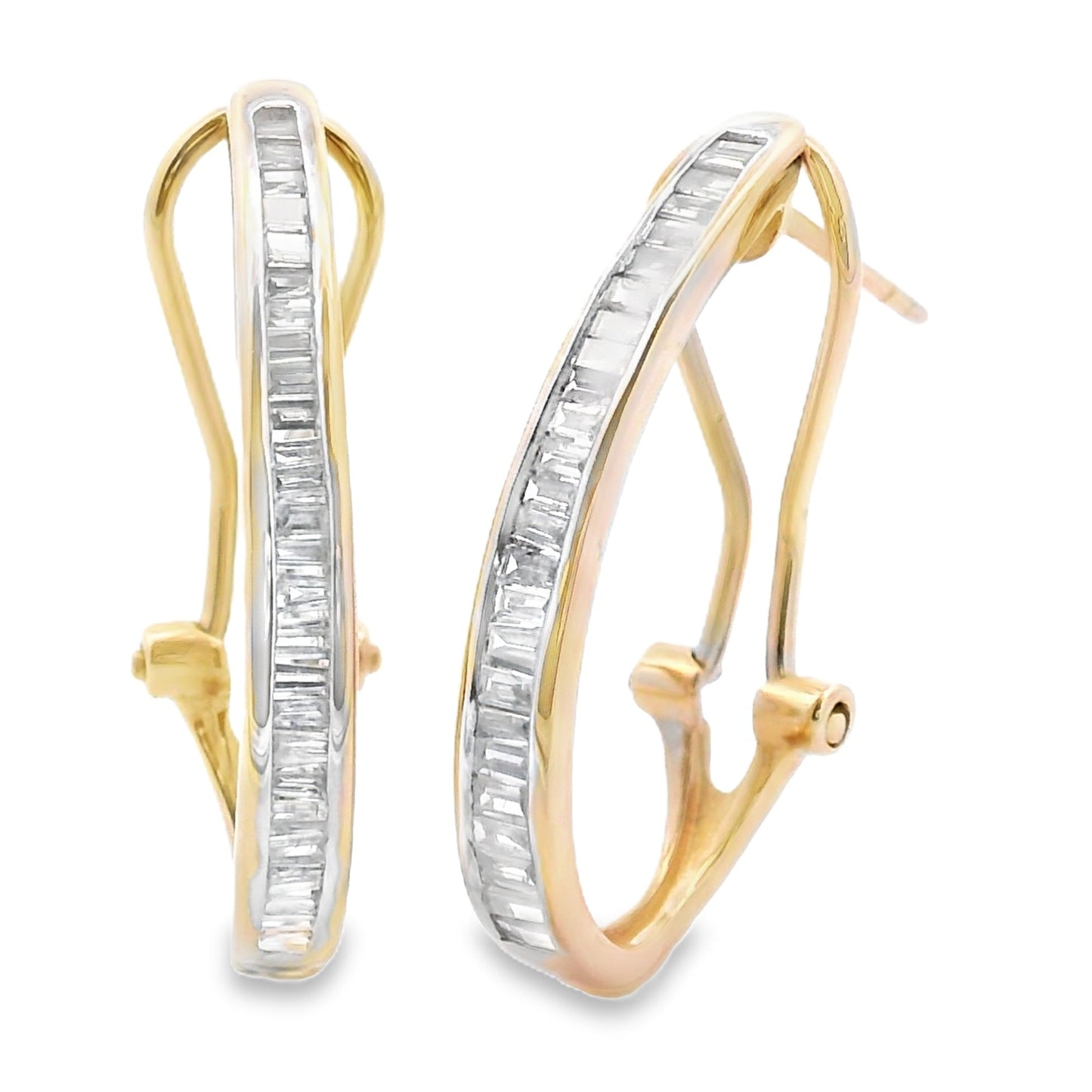 Aros de Aro de Diamante Natural de 0.50ct en Oro Amarillo de 14KT