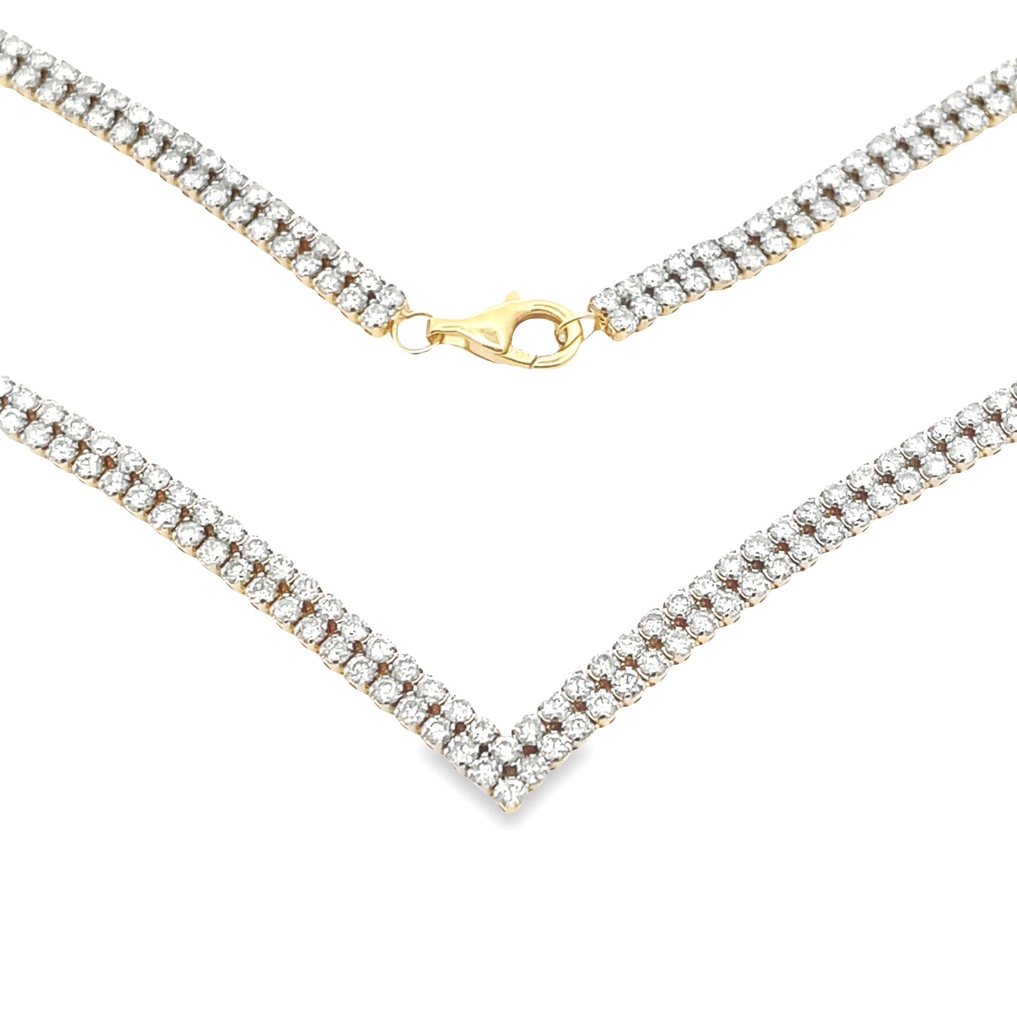 Collier de tennis en diamant véritable de 7,00 ct en or jaune 14 carats