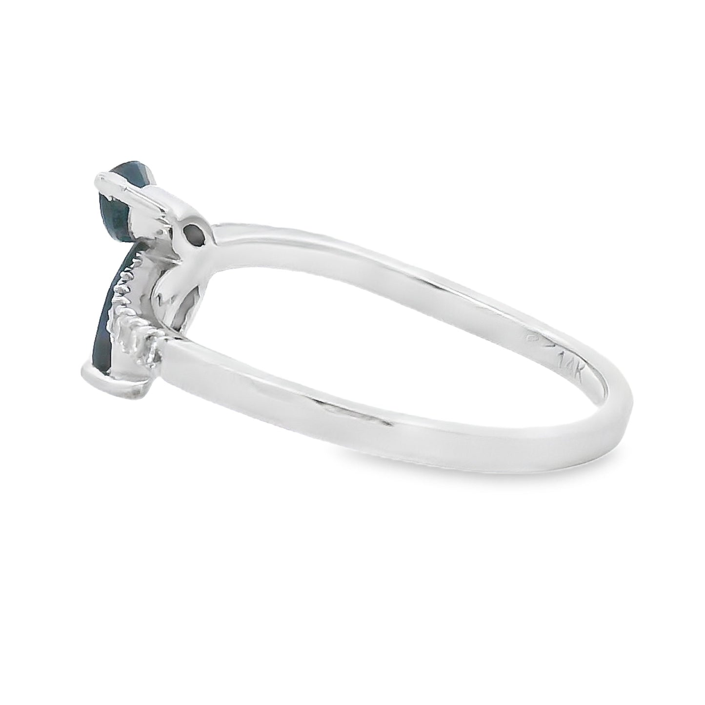 Genuine .36ct Sapphire and Diamond Ring in 14KT White Gold