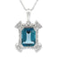Colgante de Topacio Azul Londres en Oro Blanco de 10KT