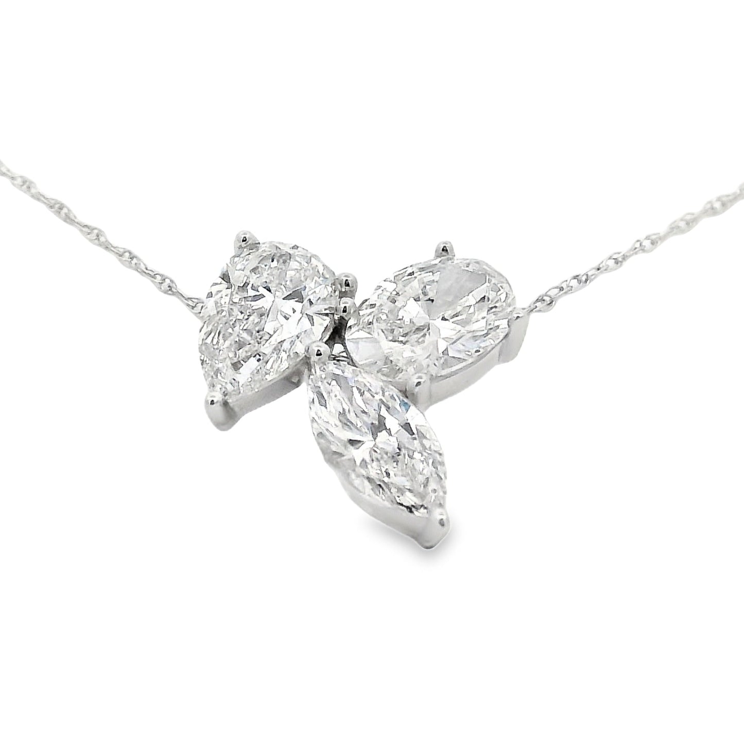Pendentif en diamant cultivé en laboratoire en or blanc 14KT