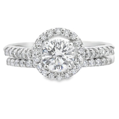 Natural Cubic Zirconia Sterling Silver Engagement Ring