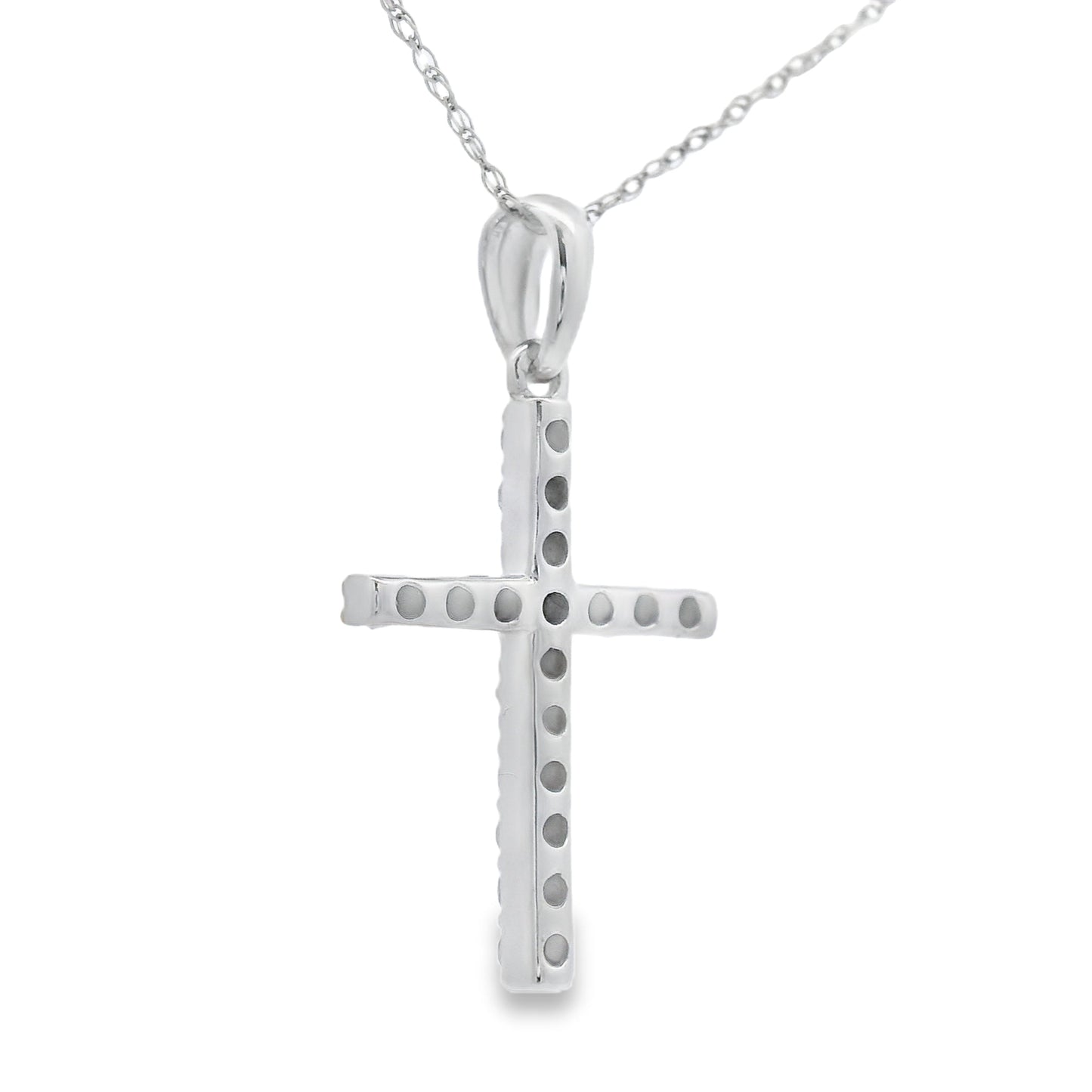 Pendentif Croix en Diamant de 0,25 ct en Or Blanc 14KT