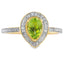 Genuine .50ct Peridot Diamond Ring in 10KT Yellow Gold