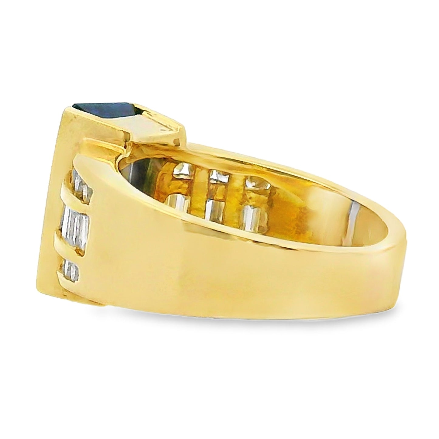 Anillo de Tanzanita y Diamante Natural de .80ct en Oro Amarillo de 18KT
