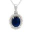 Sapphire Diamond Fashion Pendant in 10KT White Gold