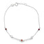 Bracelet en rubis et diamants authentiques en or blanc 14KT