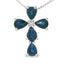 .82ct Sapphire Cross Pendant in 10KT White Gold