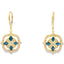 Sapphire Diamond Dangle Earrings in 14KT Yellow Gold