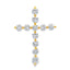Pendentif croix naturel de 0,83 ct en or jaune 14KT