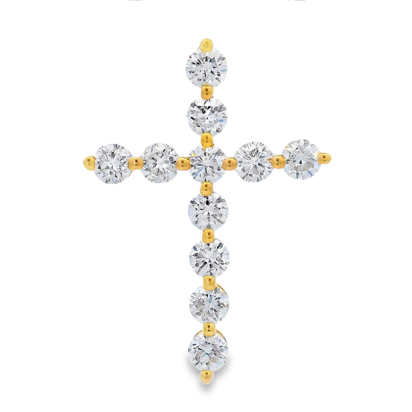 Pendentif croix naturel de 0,83 ct en or jaune 14KT