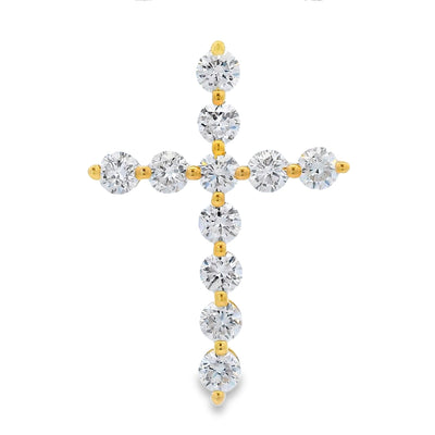 Natural .83ct Cross Pendant in 14KT Yellow Gold