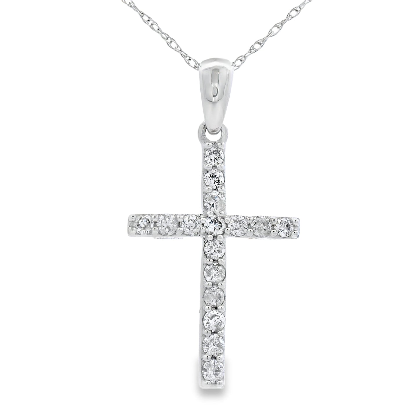 .30ct Diamond Cross Pendant in 14KT White Gold