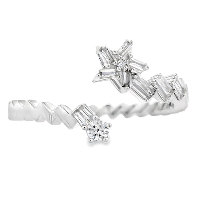 Bague en diamant naturel de 0,17 ct en or blanc 14KT