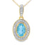 Blue Topaz and Diamond Pendant in 10KT Yellow Gold