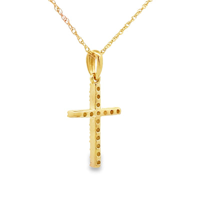 .11ct Diamond Cross Pendant in 14KT Yellow Gold