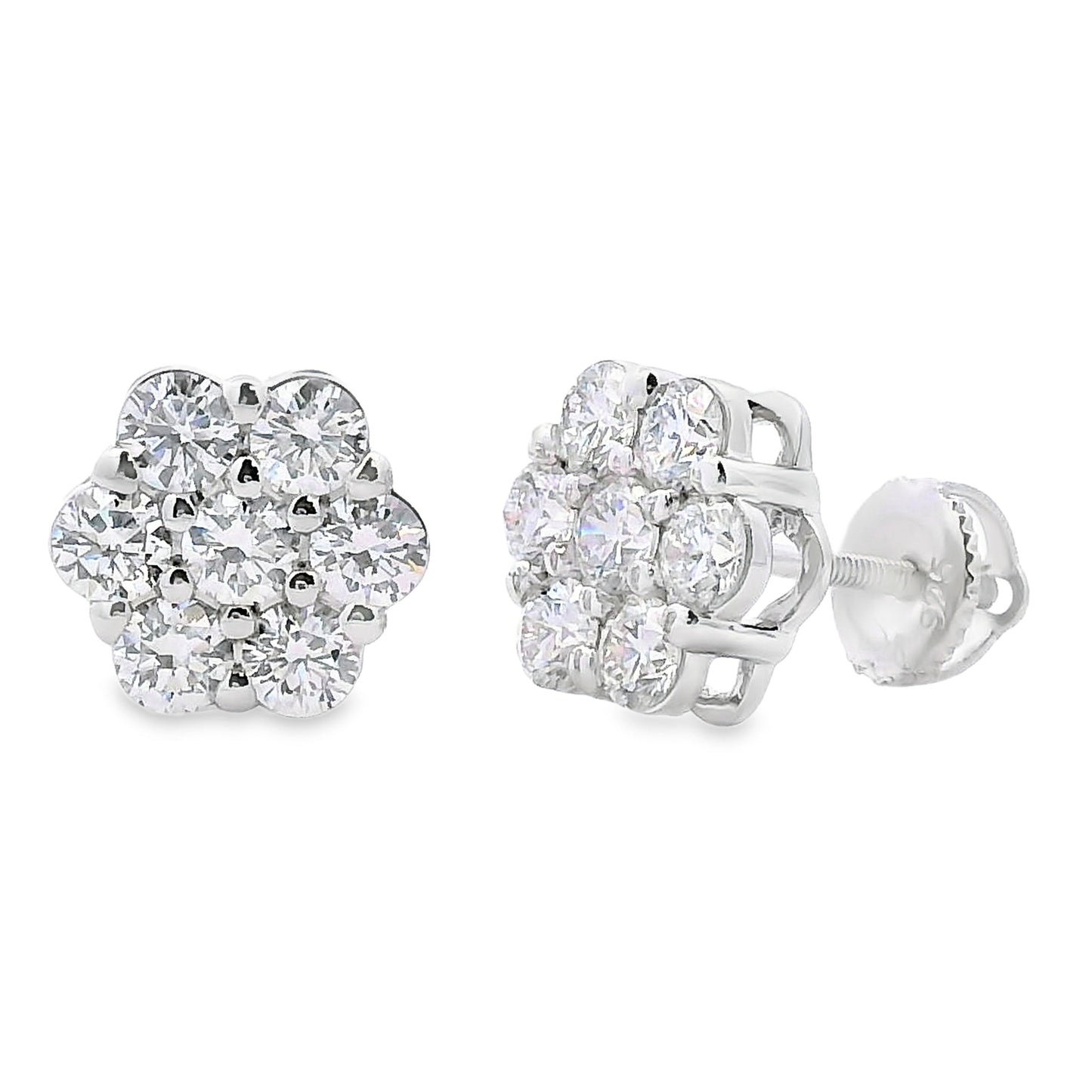 1.87ct Lab Grown Diamond Earrings in Sterling Silver