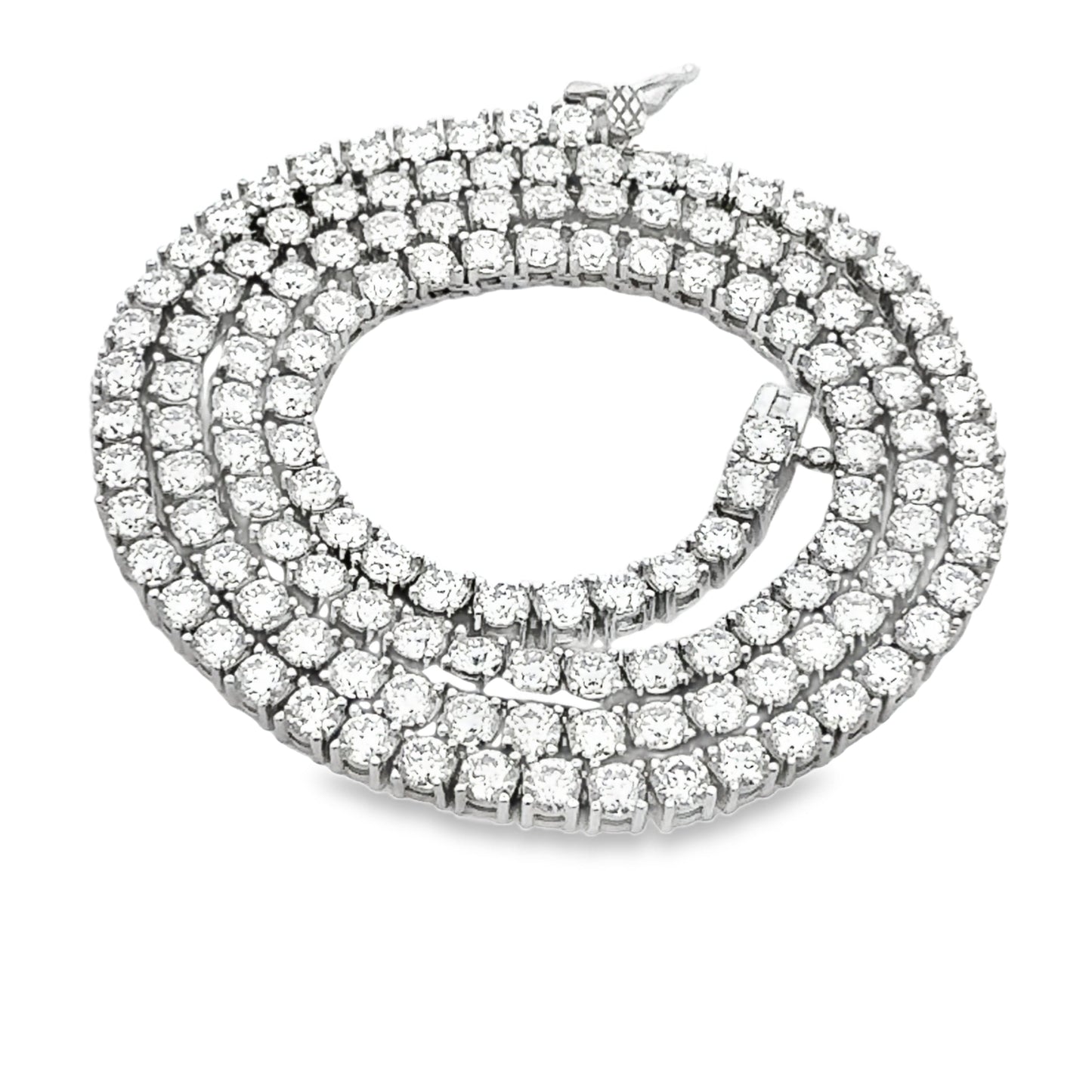 Collier Tennis en Moissanite de 15,14 ct en Argent Sterling