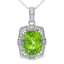 2.03ct Peridot & Diamond Pendant in 10KT White Gold