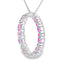 Created Ruby Circle of Love Pendant in Sterling Silver