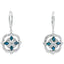 2.04ct Sapphire Diamond Dangle Earrings in 14KT White Gold