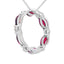 Pendentif Cercle d'Amour en Rubis et Diamants en Or Blanc 10KT
